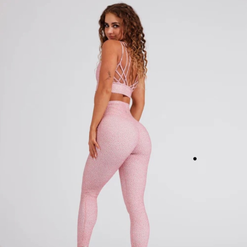 BuffBunny Pink Bossy Print Workout Set Size S